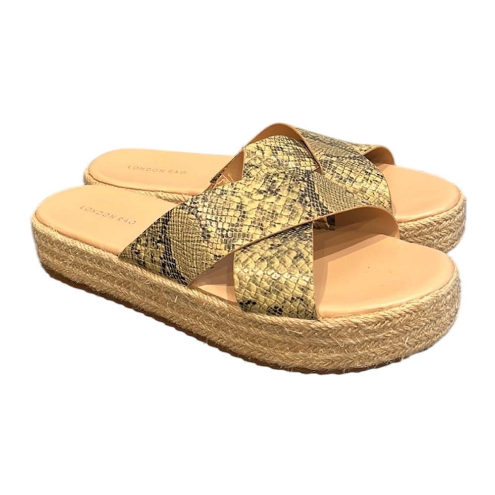 London Rag | EUC Snakeprint Espadrille Slide Sandals